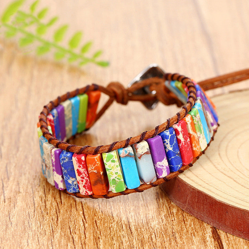 Fashion Colorful Emperor Stone Hand-woven Bohemia Bracelets