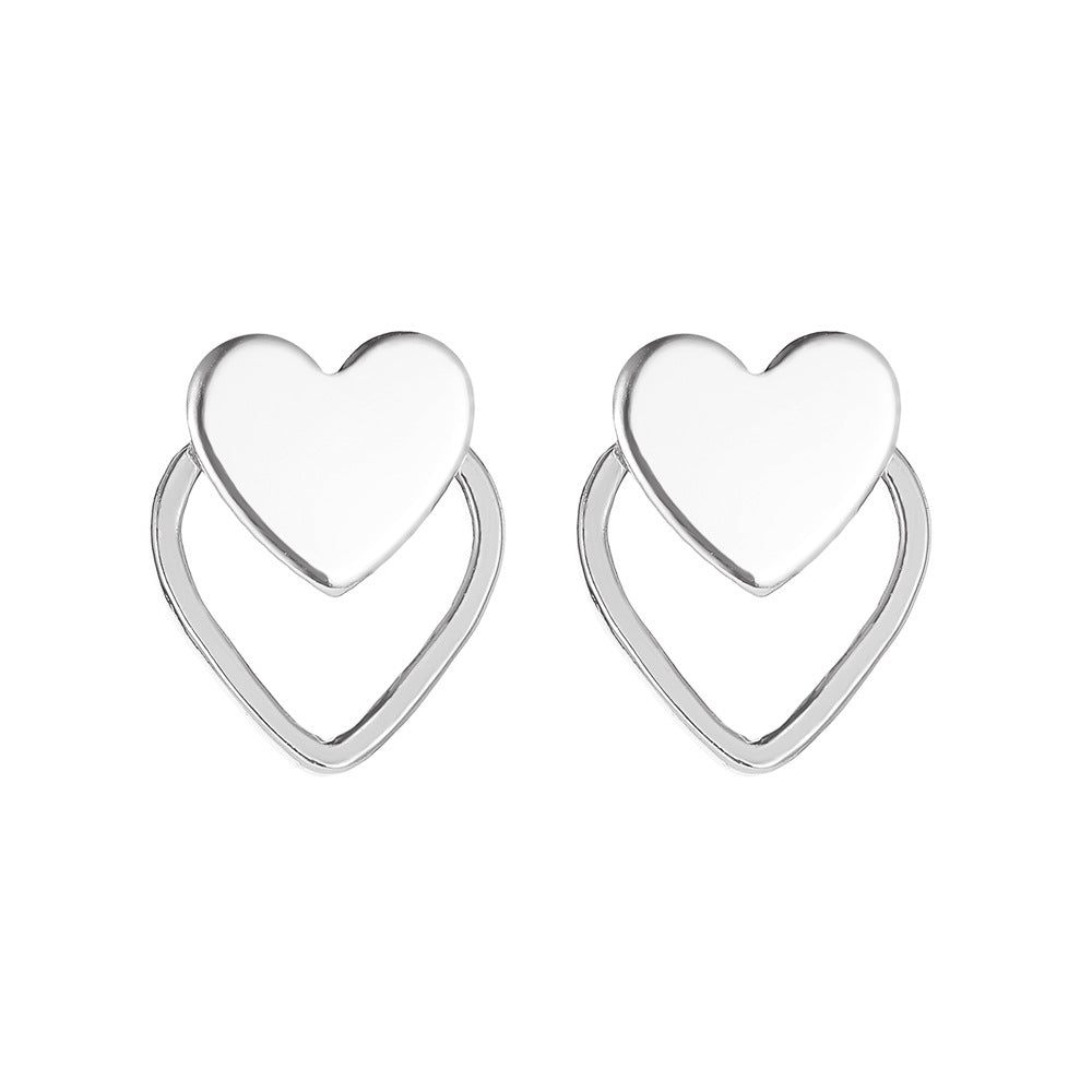 Double Layers Loving Heart Ear Cold Rings