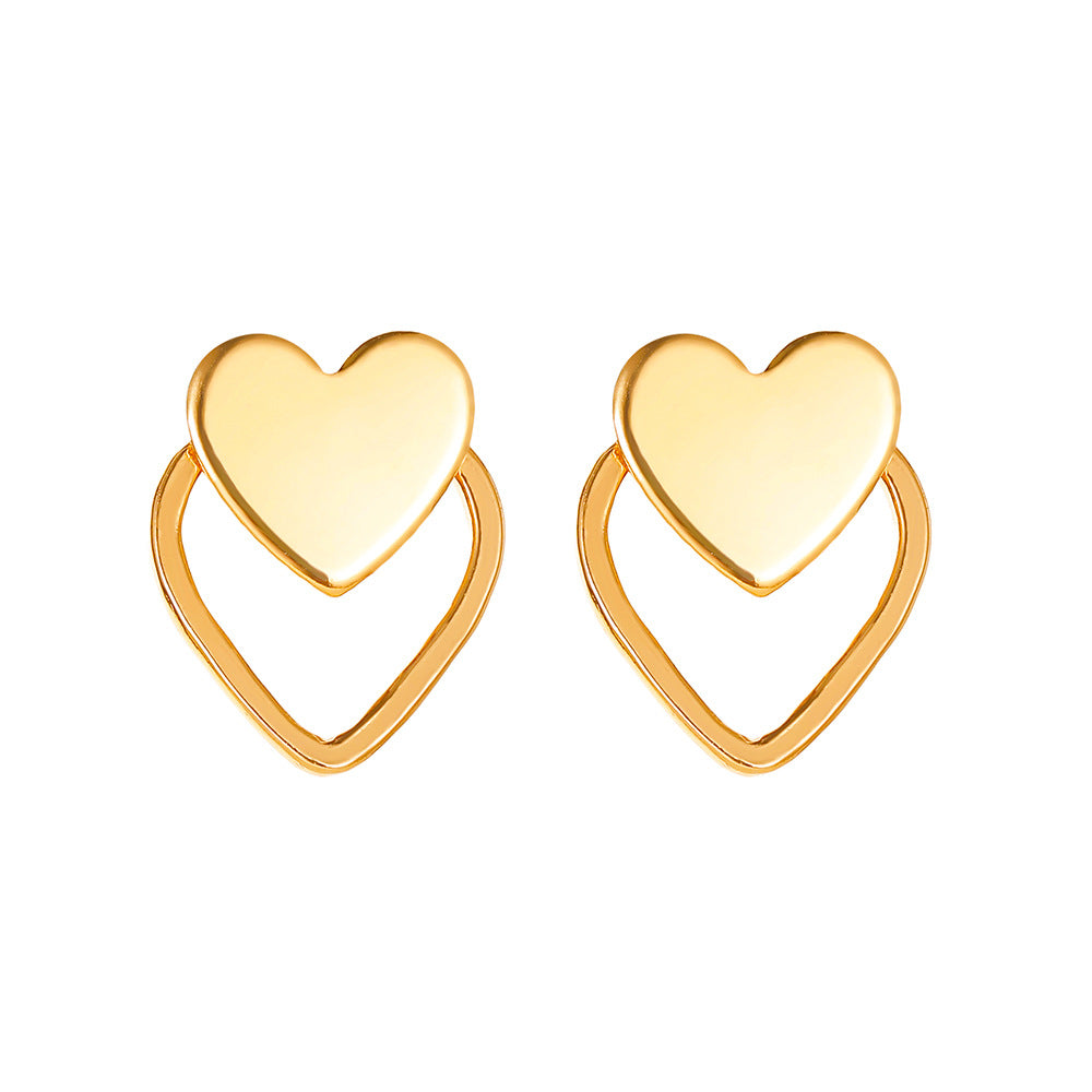 Double Layers Loving Heart Ear Cold Rings