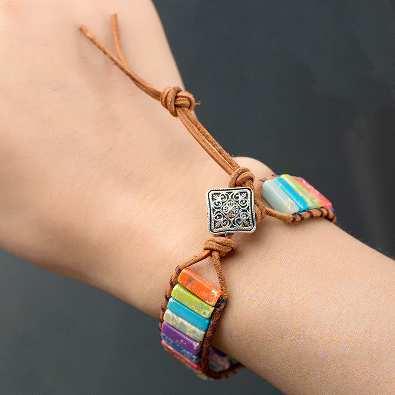 Fashion Colorful Emperor Stone Hand-woven Bohemia Bracelets