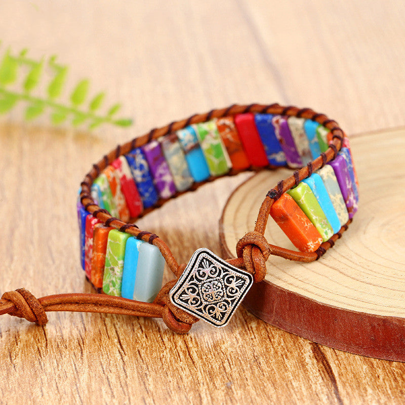 Fashion Colorful Emperor Stone Hand-woven Bohemia Bracelets