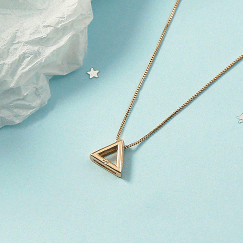 Women's Simple Rhinestone Triangle For Niche Design Necklaces