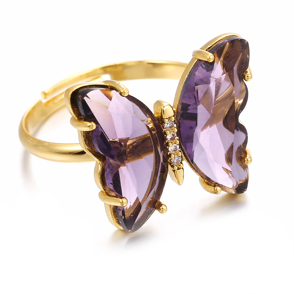 Fashion Gold-plated Open Finger Copper Jewelry Rings