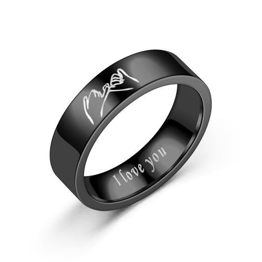 Titanium Steel Vintage Love Hand In Rings