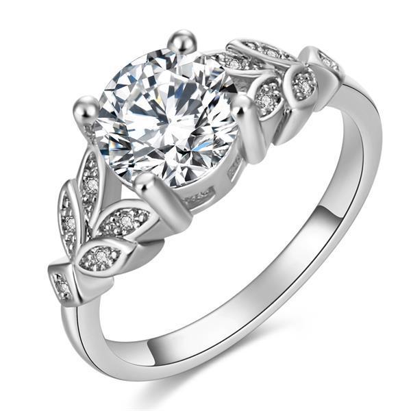 Women's Fashion Leaf Engagement Zircon Personalized Diamond Rings