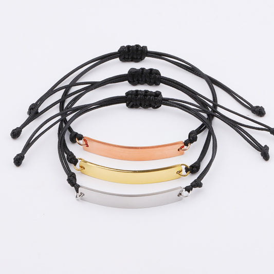 Mirror Stainless Steel Curved Long Woven Bracelets