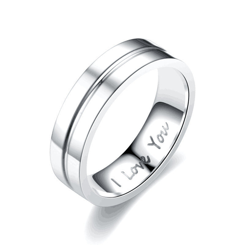 Fashion Couple Personality Unique Titanium Steel Rings