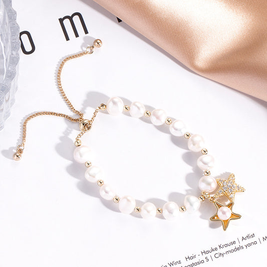 Women's Exquisite Elegant Bardo Freshwater Pearl Crystal For Bracelets