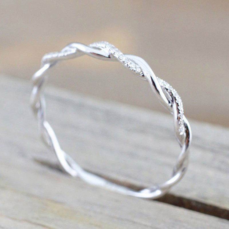 Wave Pattern Little Finger Wind Fine Rings