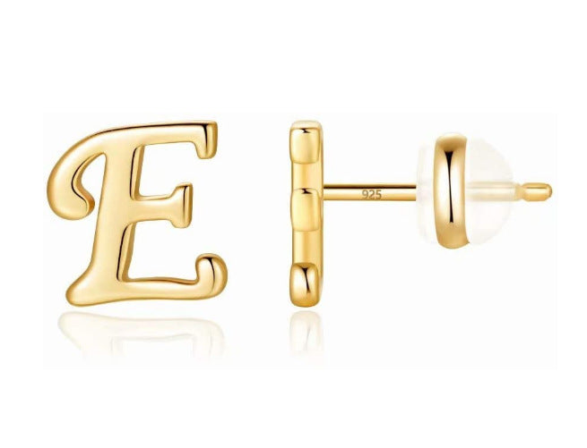 Women's Gold Plated English Letters Glossy Exquisite Earrings