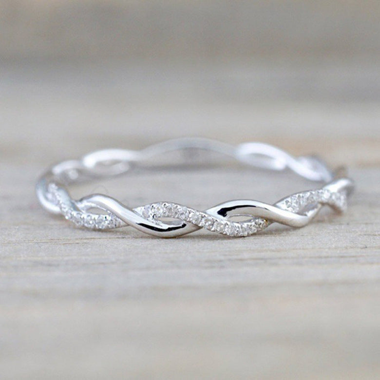 Wave Pattern Little Finger Wind Fine Rings
