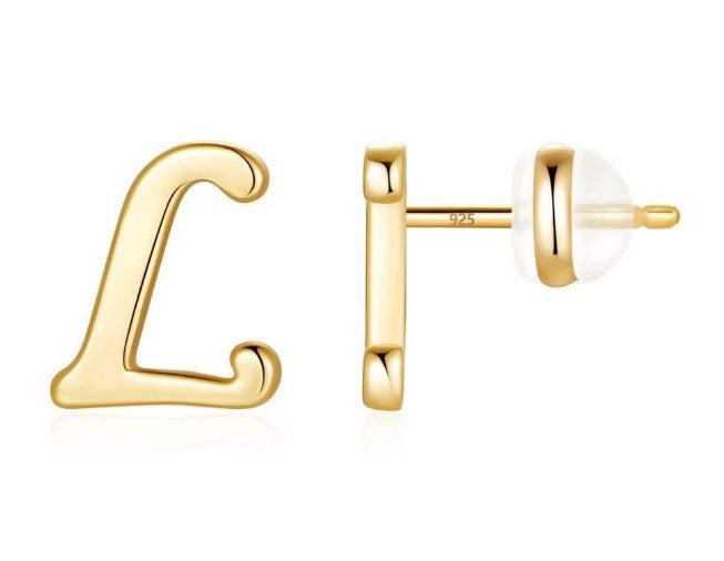 Women's Gold Plated English Letters Glossy Exquisite Earrings