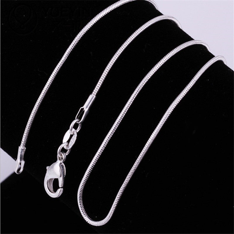 Women's Snake Bones Chain Sier Plated Accessories Necklaces