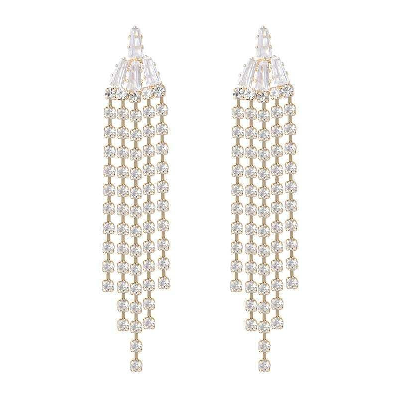 Super Fairy Long Tassel Sier Pin Rings