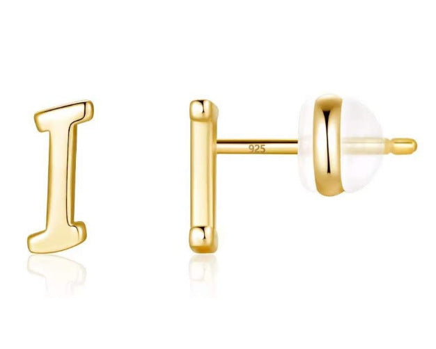 Women's Gold Plated English Letters Glossy Exquisite Earrings