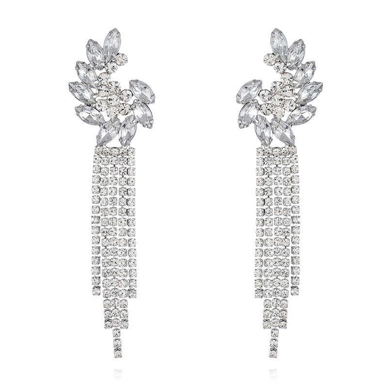 Diamond Crystal Horse Eye Personalized Flower Earrings