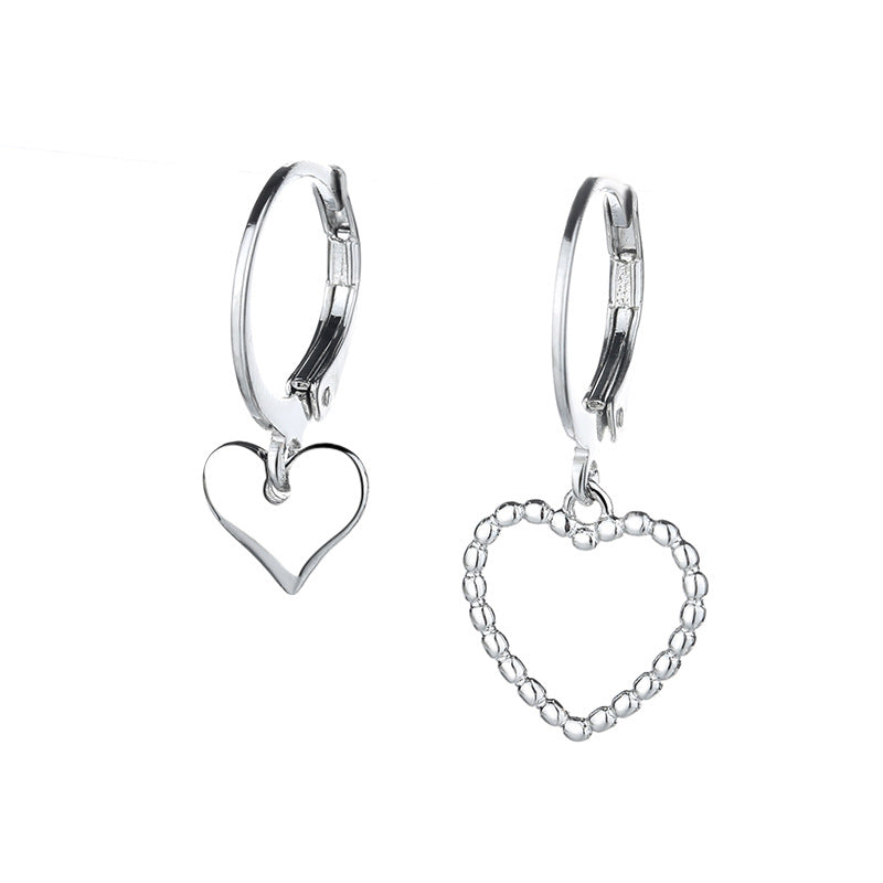 Women's Peach Heart Ear Clip Short Temperamental Korean Hollow Earrings