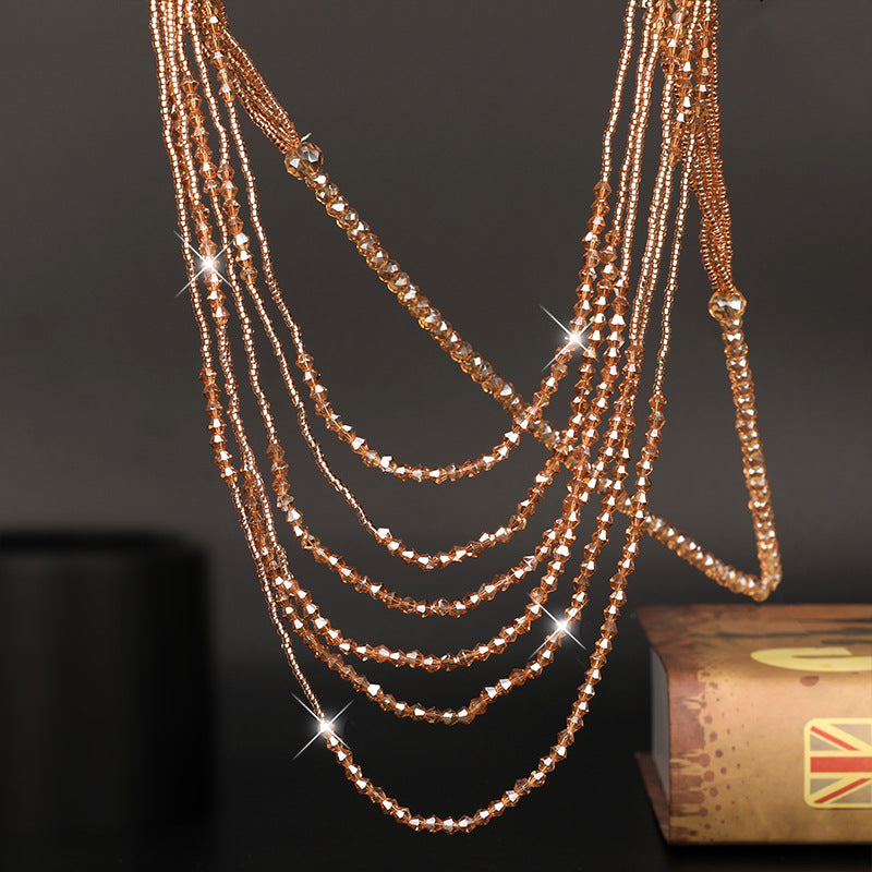 Crystal Beads Long Ornaments Costume Accessories Necklaces