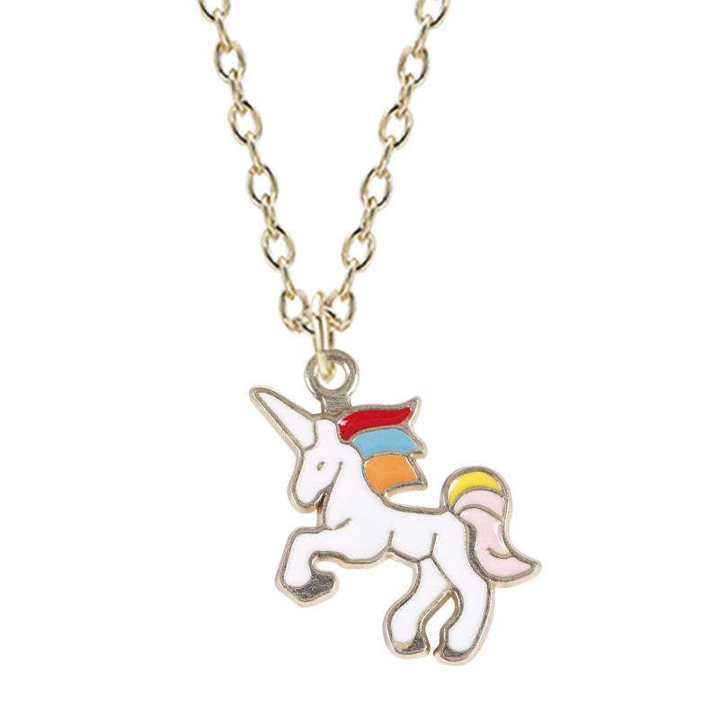 Pegasus Style Personality Rainbow Color Drop Necklaces