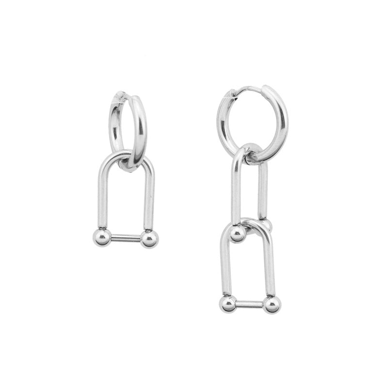 Bead Unique Personality Boys Asymmetric Ear Earrings