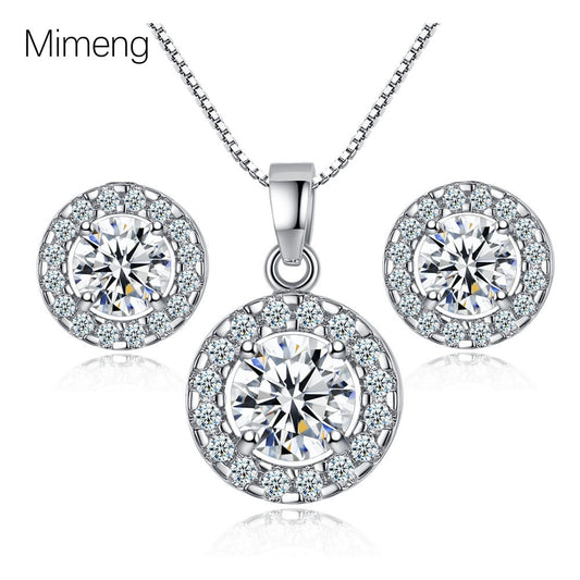 High Sense Banquet Party Fashion Popular Electroplated Zircon Jewelry Set