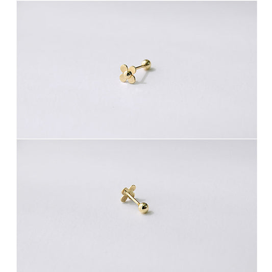 Sier Petal Screw Flower Simple Ear Bone Earrings