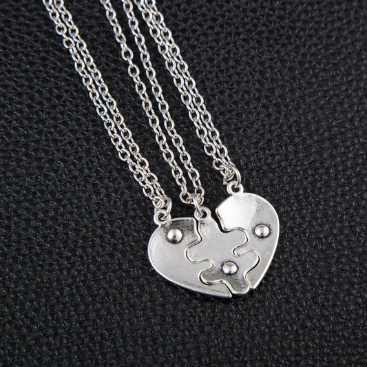 Ornament Heart-shaped Split Heart Good Friend Necklaces