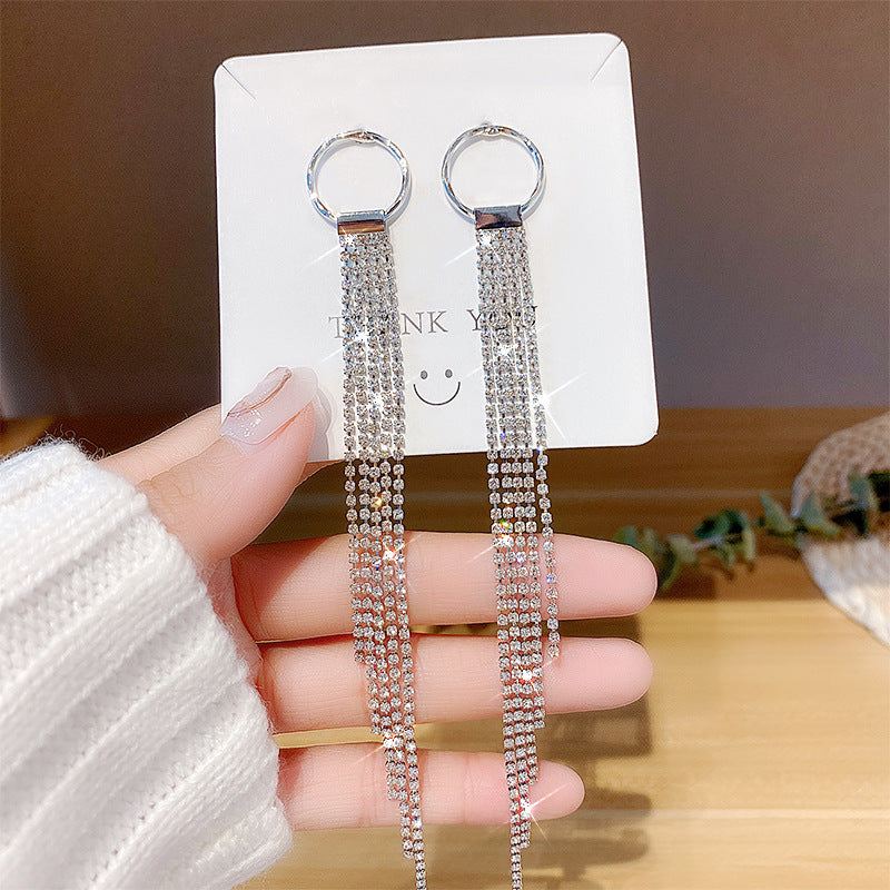 Needle Elegant Tassel Advanced Simple Thin Earrings