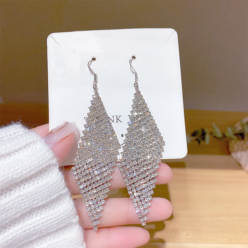 Needle Elegant Tassel Advanced Simple Thin Earrings