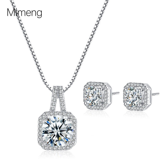 Women's Square Zircon Simple Stylish Personality For Jewelry Set