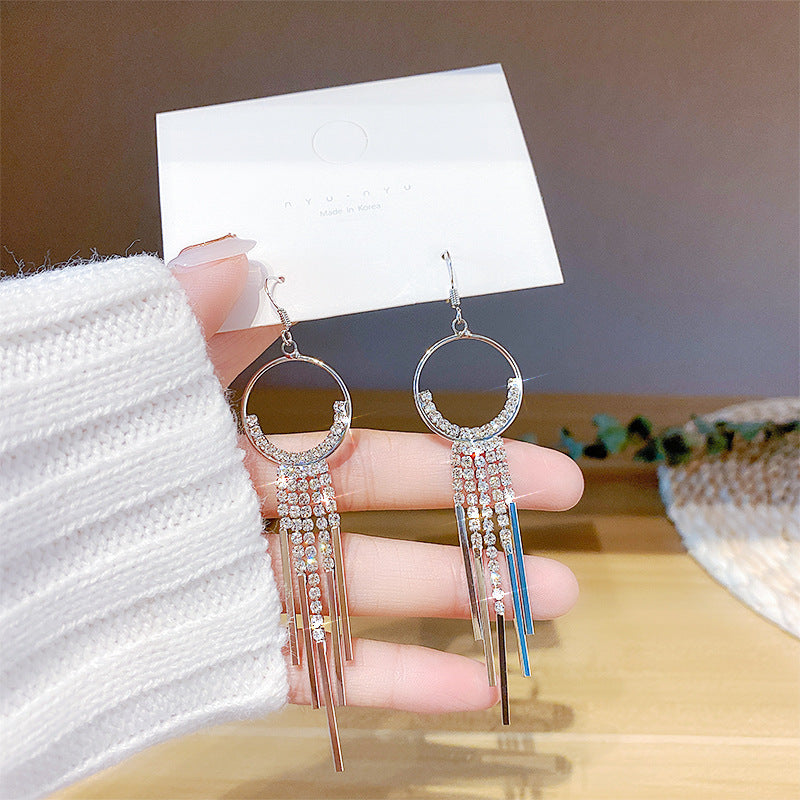 Needle Elegant Tassel Advanced Simple Thin Earrings