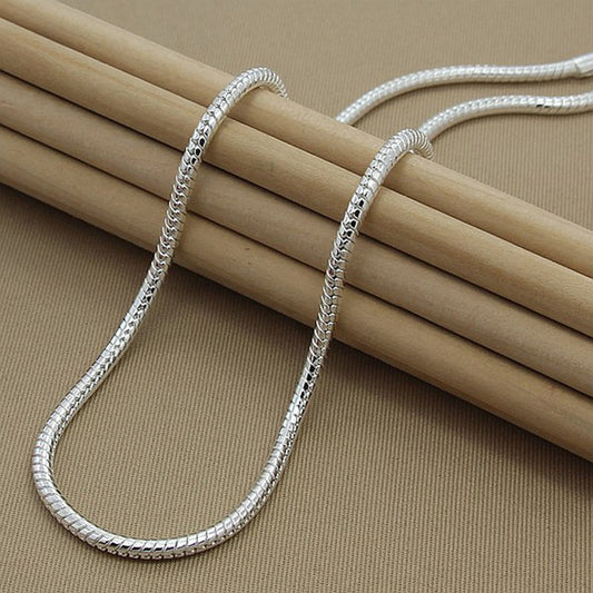 Versatile Sier Plated Snake Bone Korean Necklaces