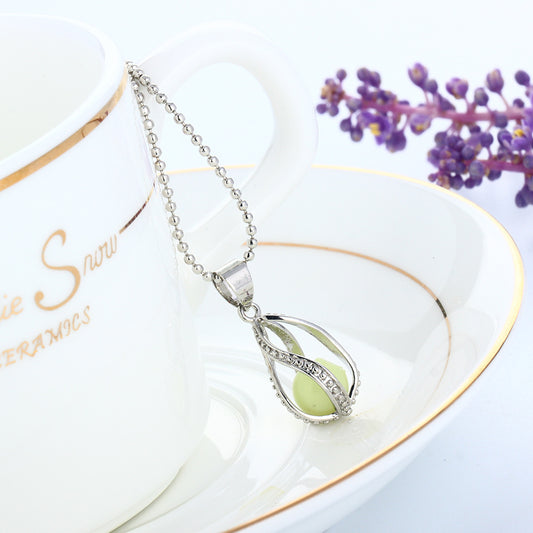 Women's Fashion Spiral Water Drop Luminous Beads Necklaces
