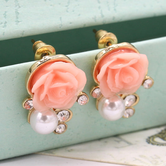 Korean Style Cute Pearl Flower Fashion Earrings