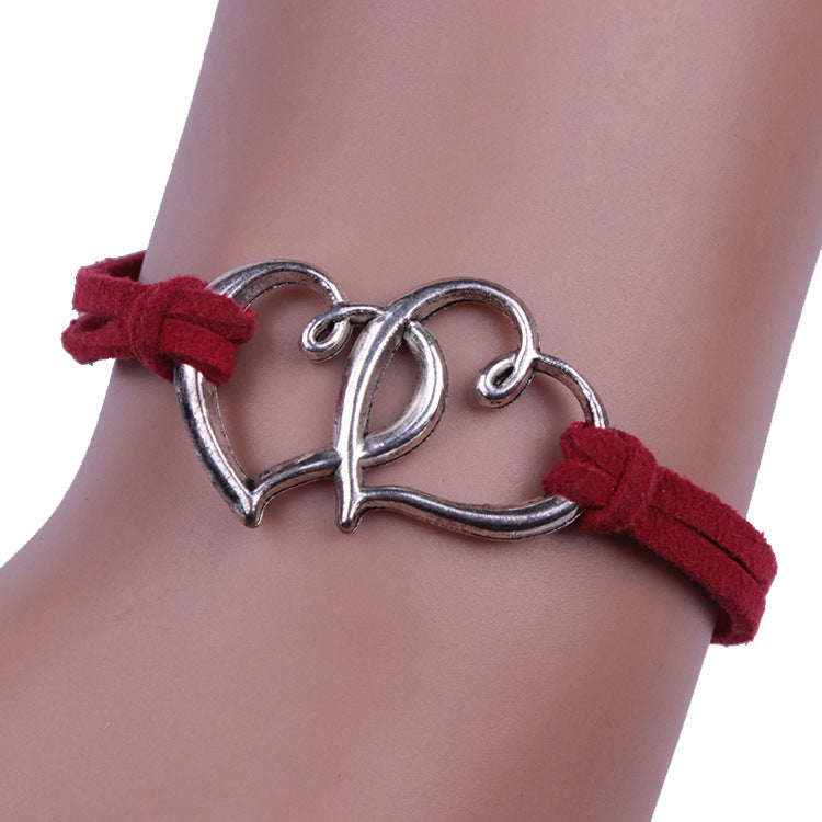 Double Heart Rope Woven Niche Design Bracelets