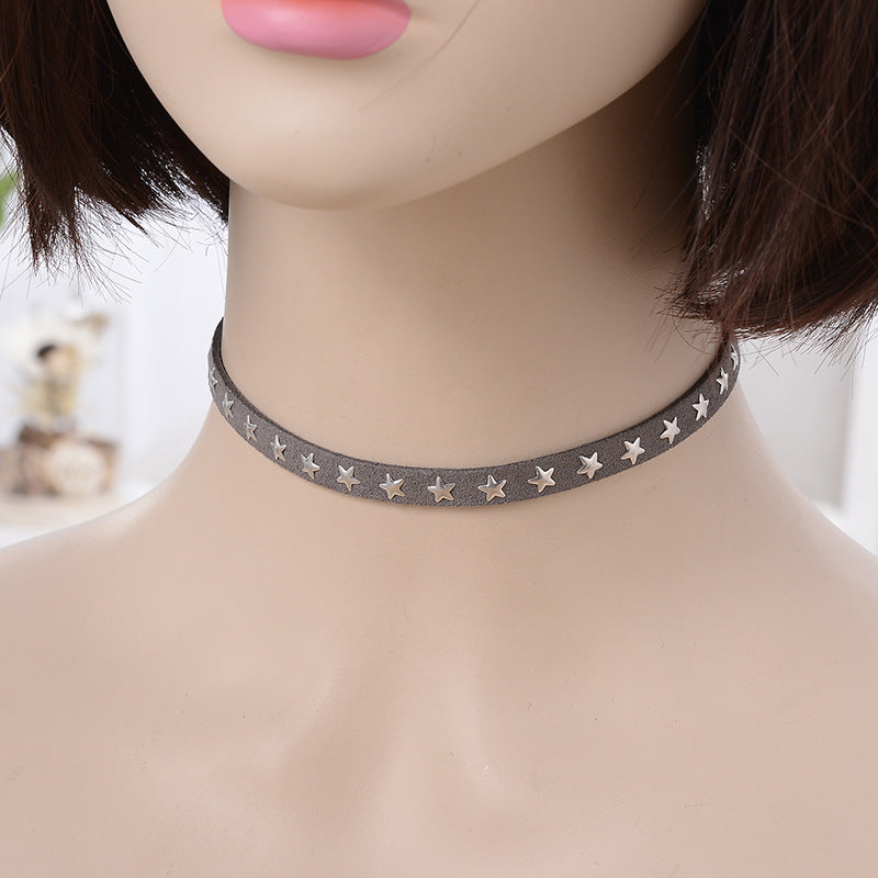 Star Hot Nail Retro Gothic Short Necklaces