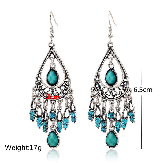 Creative Style Bohemian Vintage Engraving Water Earrings