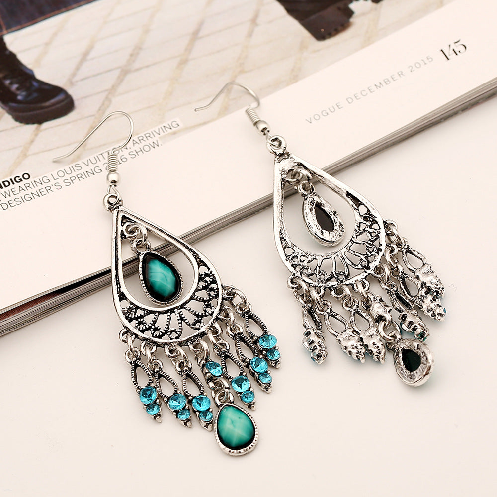 Creative Style Bohemian Vintage Engraving Water Earrings