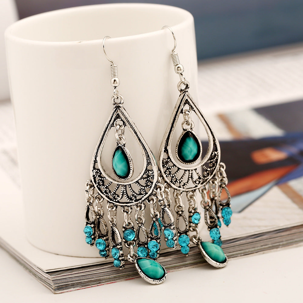 Creative Style Bohemian Vintage Engraving Water Earrings