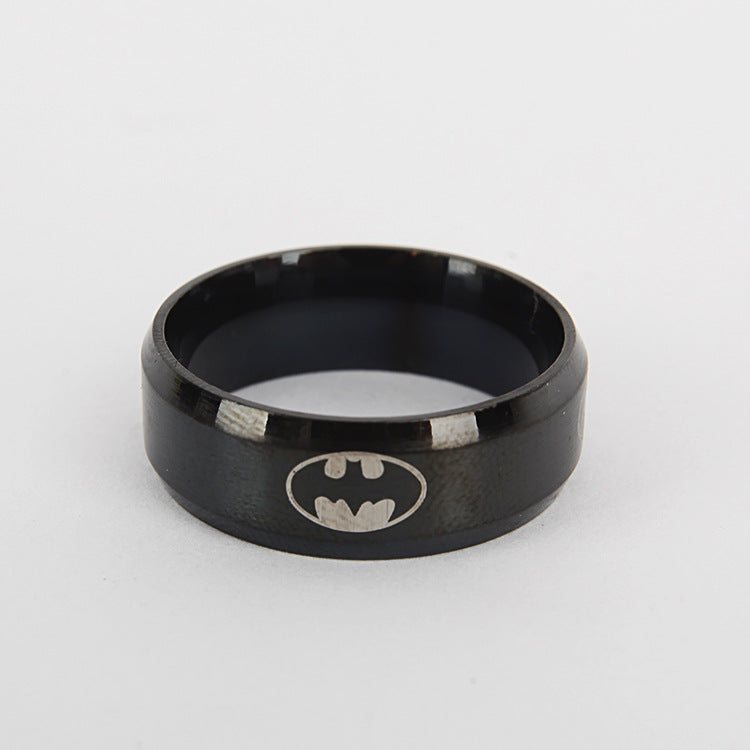 Black Batman Popular Ornament Stainless Steel Rings