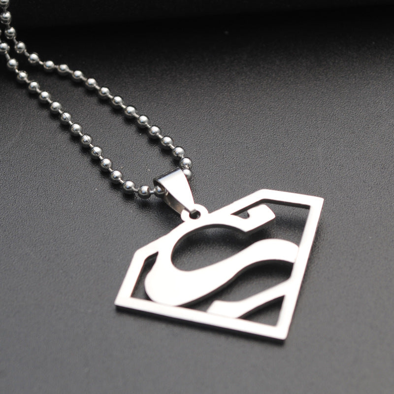 Korean Jewelry Titanium Steel Stainless Superman Necklaces