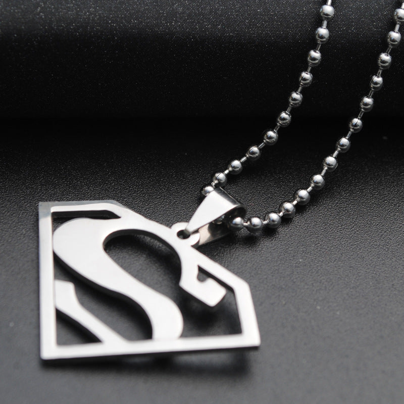 Korean Jewelry Titanium Steel Stainless Superman Necklaces