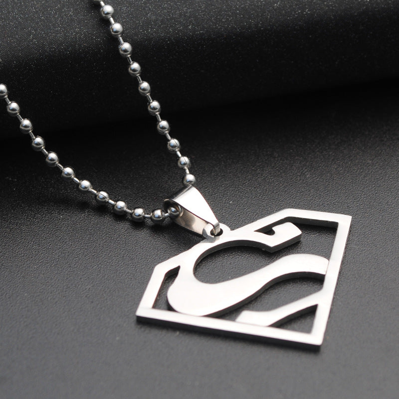 Korean Jewelry Titanium Steel Stainless Superman Necklaces