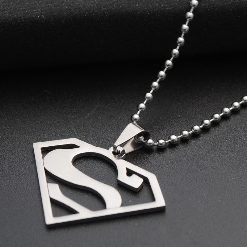 Korean Jewelry Titanium Steel Stainless Superman Necklaces