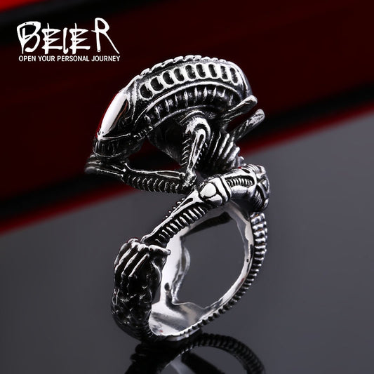 Men's Films Television Stainless Steel Hand Jewelry Lizard Rings