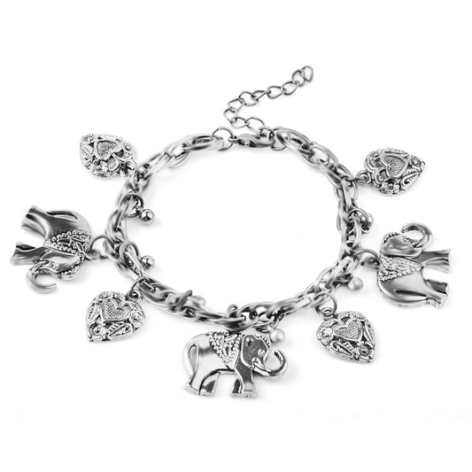 Fashion Vintage Elephant Holiday Gift Peach Bracelet