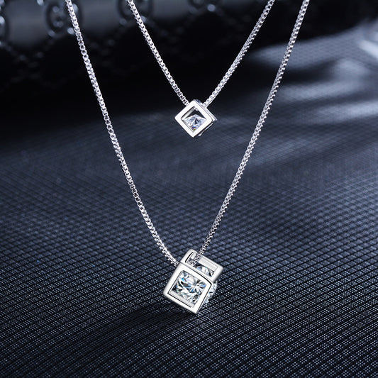 Women's Korean Love Cube Clavicle Chain Pendants