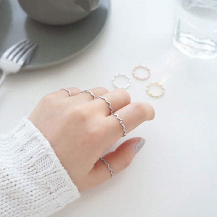 Women's Korean Thin Line Sier Simple Versatile Personality Rings