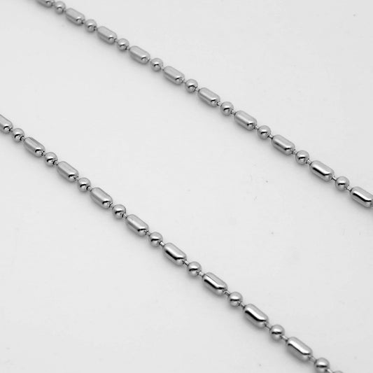 Stainless Steel Bamboo Length Bead Chain Necklaces