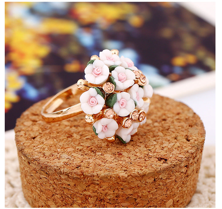 Suit Personality Fashion Female Diamond Ceramic Rings